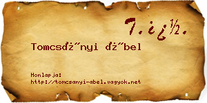 Tomcsányi Ábel névjegykártya
