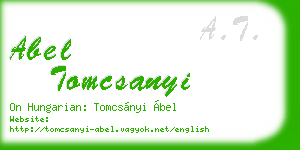 abel tomcsanyi business card